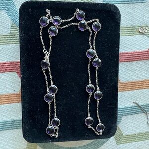 Elegant Silver and Purple amethyst Necklace
